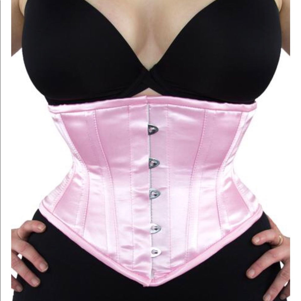 Orchard Corset CS-201 Pink Satin Waspie sz 24